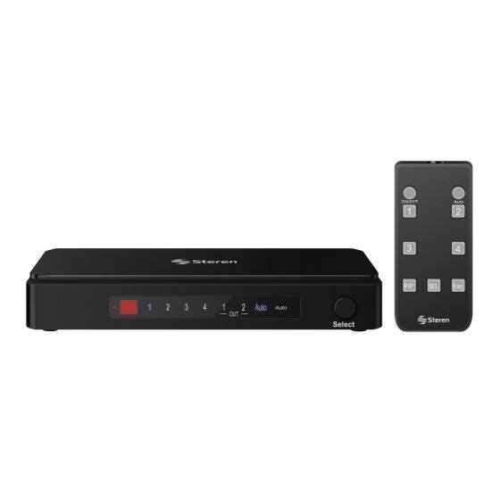 Selector Hdmi 4K De 4 Entradas Y 2 Salidas, Con Función Pip Steren 200-388