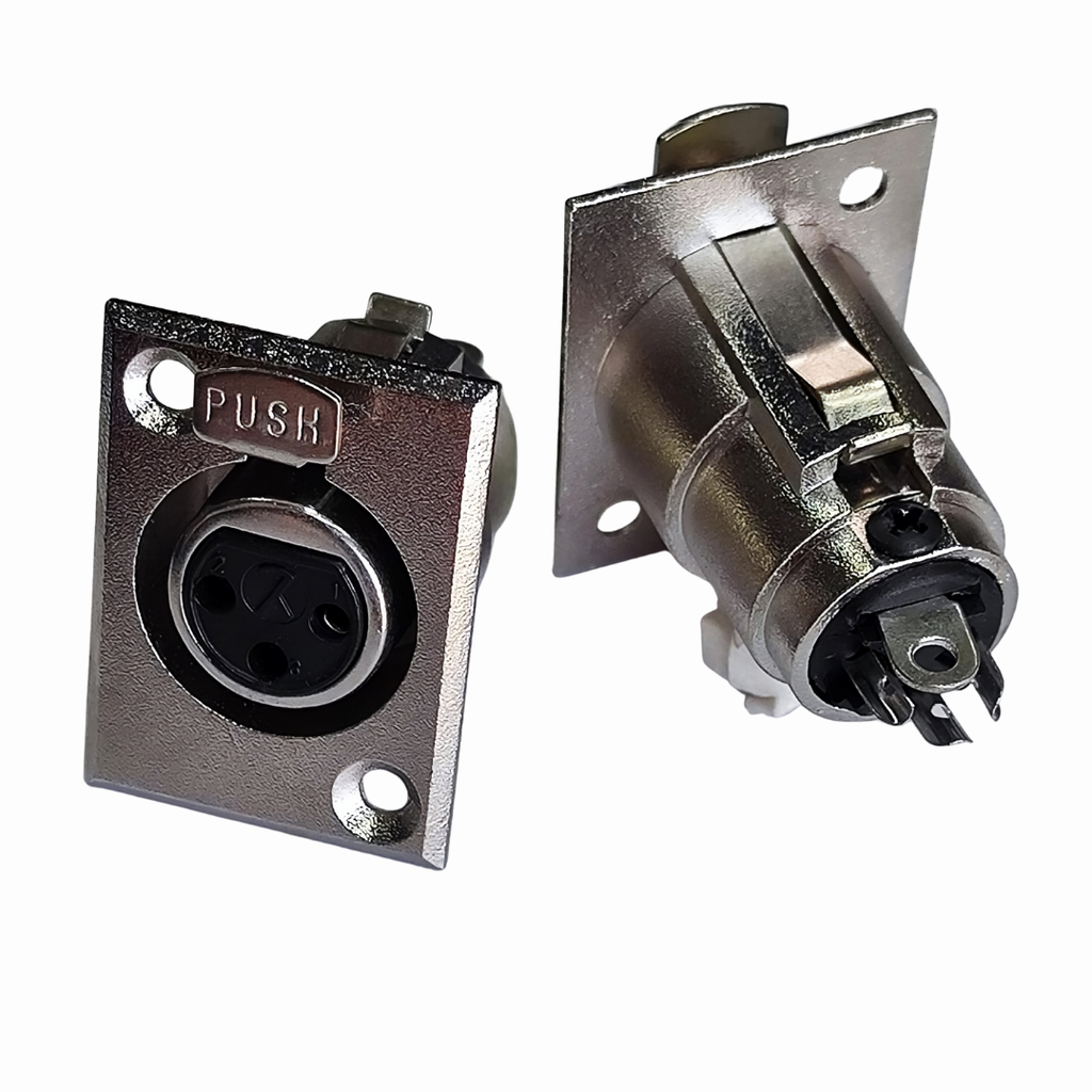 Conector XLR Hembra Metálico Para Chasis