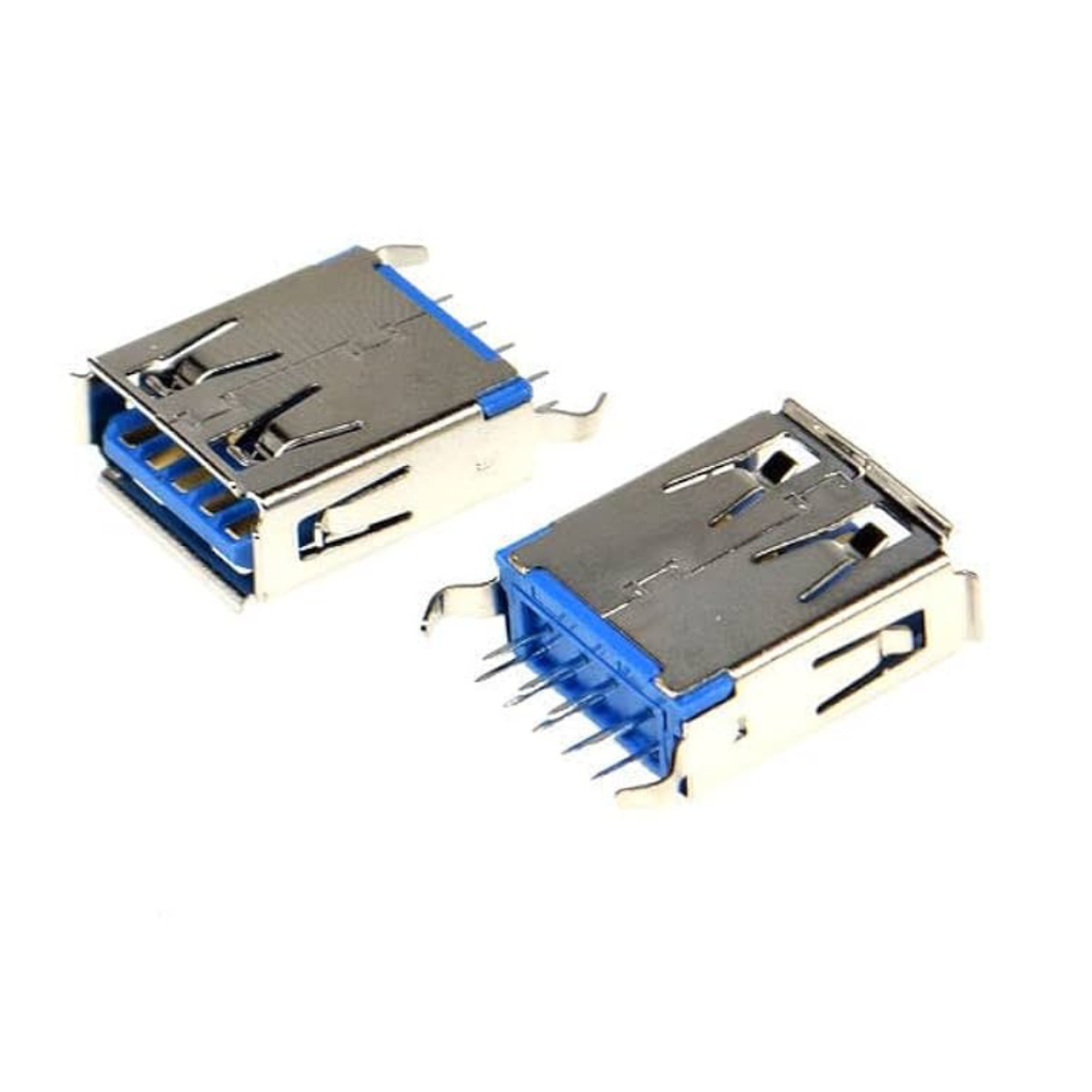 Conector USB Tipo A Hembra Vertical 3.0 Azul Para Chasis