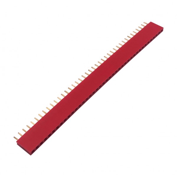 Tira Dil Hembra 40 Pines 2.54mm Color Rojo