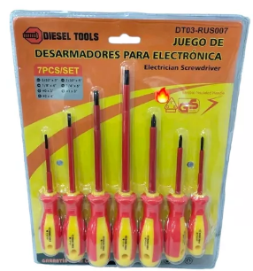 Juego De Desarmadores Aislados Para Electronica Diesel Tools