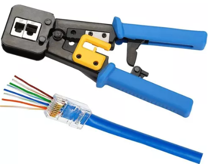 Ponchadora Tipo Ez Rj45 Network Electronic Tools Azul