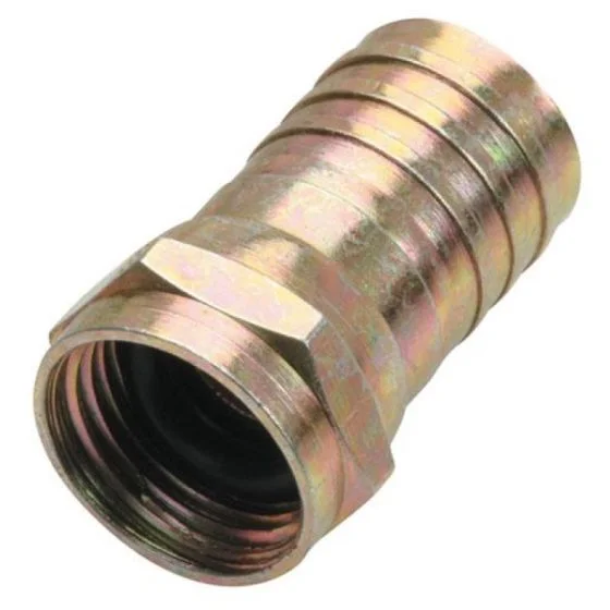 Conector Coaxial de Presión Para RG6 Dorado Con Gel