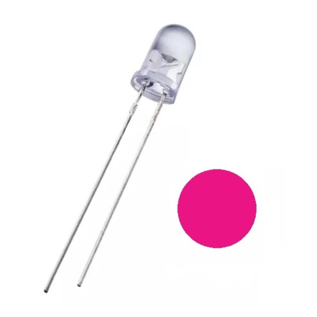 LED 5mm  Difuso Rosado