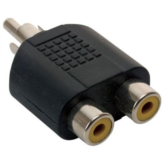 Adaptador 2 Rca Hembra A 1 Rca Macho