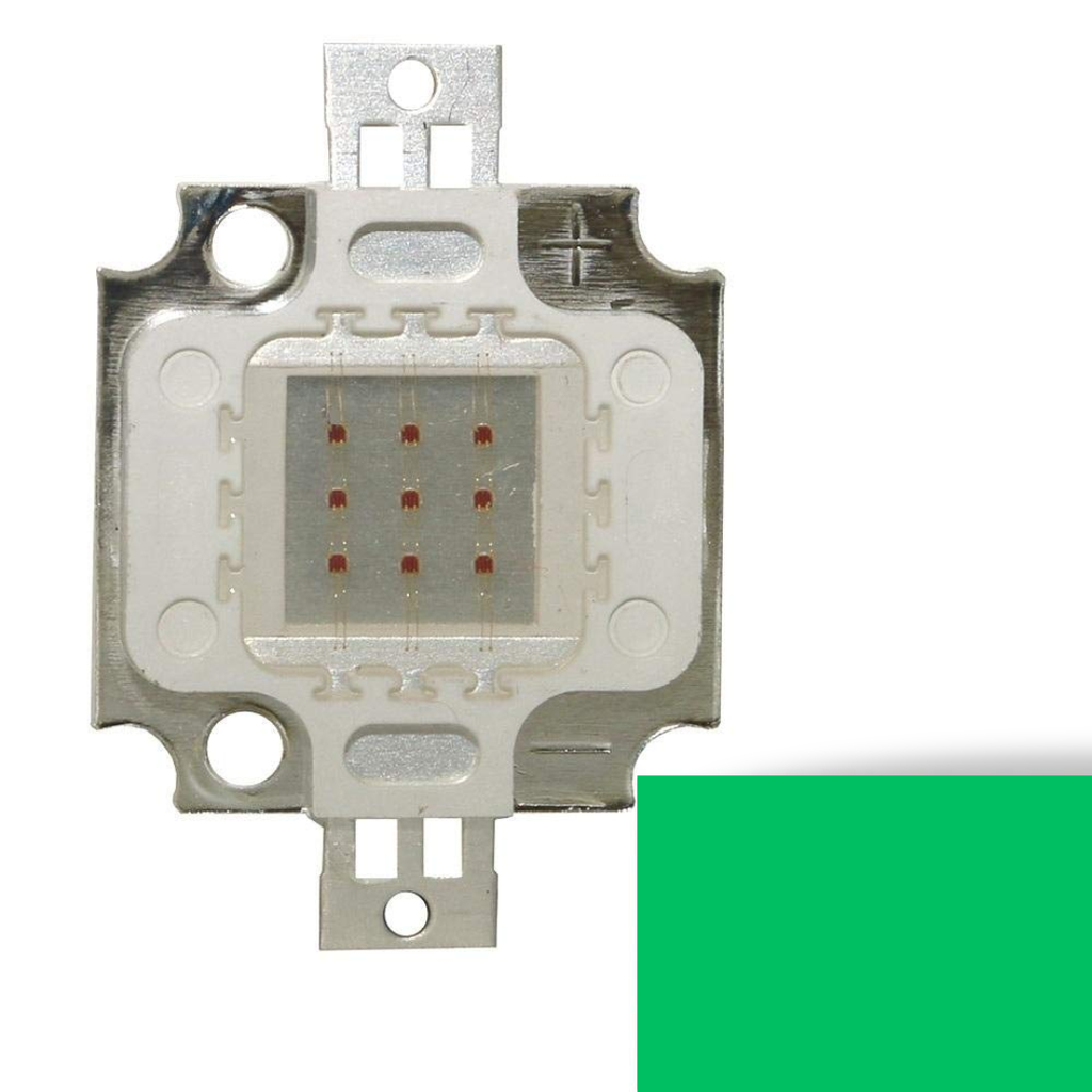 Led Verde 10W 9-11V 520-525Nm