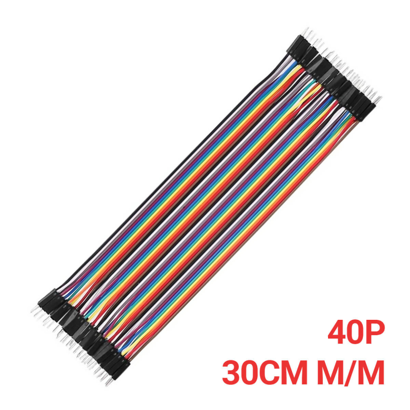 Cable Dupont M-M 30cm Paquete 40 Piezas