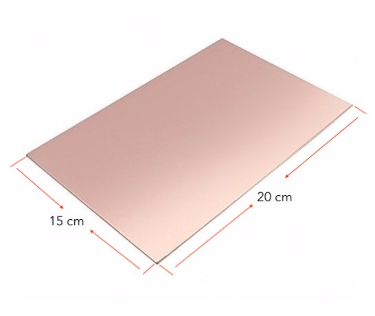 Placa Lisa De Cobre Con Fibra De Vidrio 15*20cm