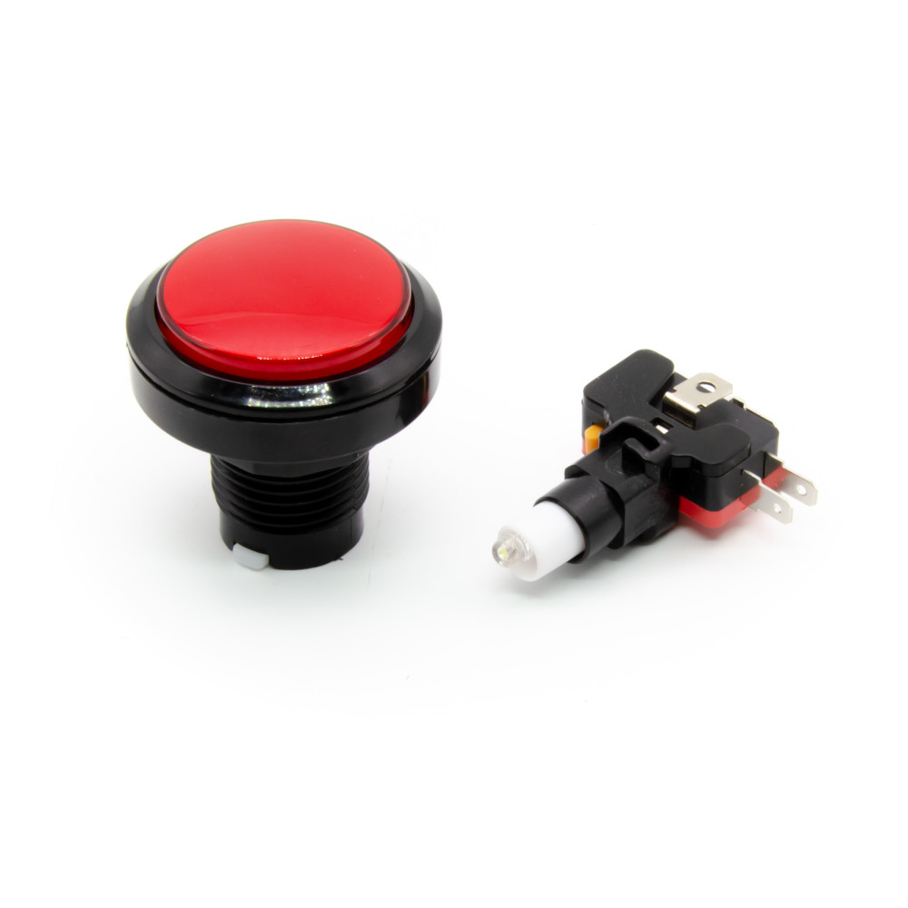Boton Rojo Redondo  Para Maquinita Con Microswitch 45mm