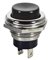 Pulsador Redondo Negro Metal