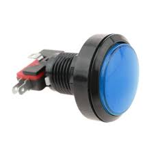 Boton Para Maquinita Azul Redondo Con Luz Con Microswitch 45mm