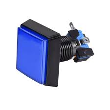 Boton Para Maquinita Azul Cuadrado Grande Con Luz