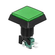 Boton Cuadrado Para Maquinita Verde Grande Con Luz Con Microswitch