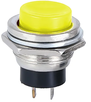 Pulsador Redondo Amarillo Metal