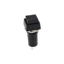 Switch Tipo Pulsador Negro Cuadrado 2 Pines