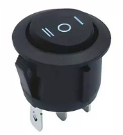 Switch Rocker Redondo On-Off-On 6A 250V 10A 125V