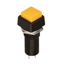 Switch Tipo Pulsador Amarillo Cuadrado 2 Pines