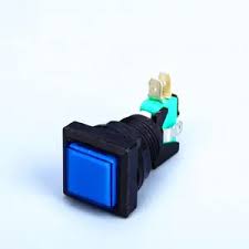 Boton Azul Cuadrado Pequeño  Para Maquinita Con Microswitch