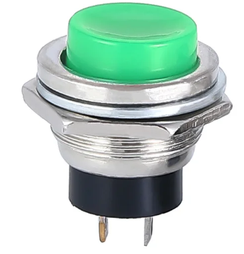 Pulsador Redondo Verde Metal