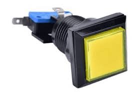 Boton Amarillo Cuadrado Pequeño  Para Maquinita Con Microswitch 33x33mm