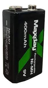 Bateria recargable 9v 400mAh Maxday
