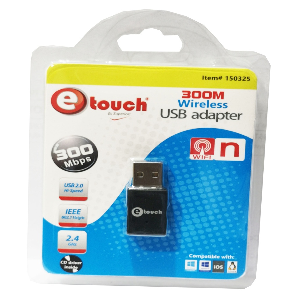 Adaptador de Red WiFi a USB-A nano 300MBPS ETOUCH