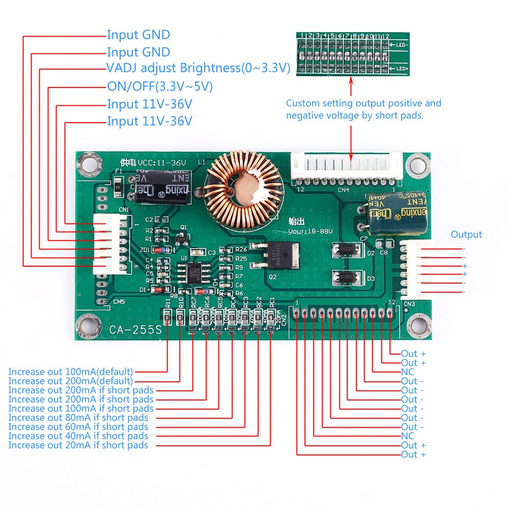 Placa controladora de retroiluminacion led de TV 10-48"