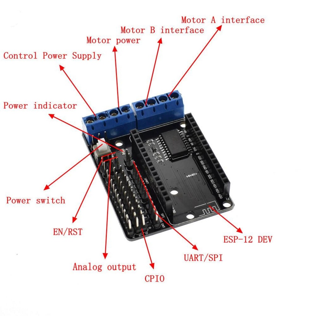 CONTROLADOR DE MOTOR L293D PARA NodMCU ESP8266