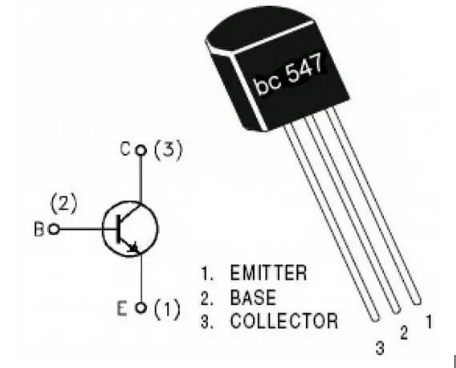 Transistor BJT BC547 NPN 50V 0.1A