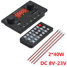 2*40W + 80W Modulo Amplificador Con MP3/FM/BLUETOOTH 8-23V
