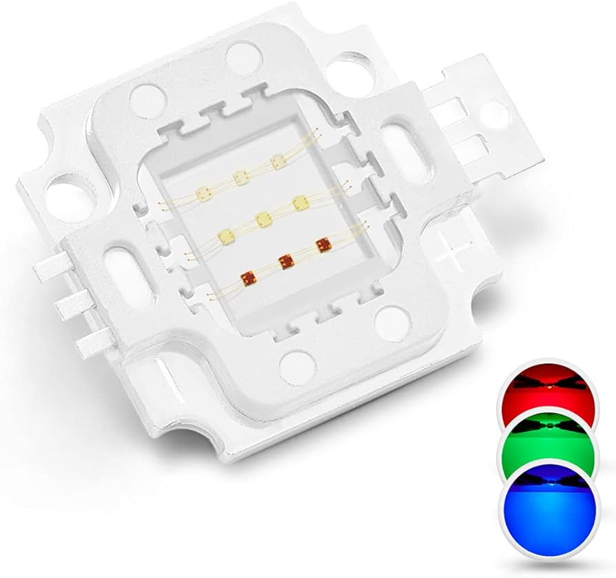 Led 10W RGB R 620-625NM V 520-525NM A 460-465NM