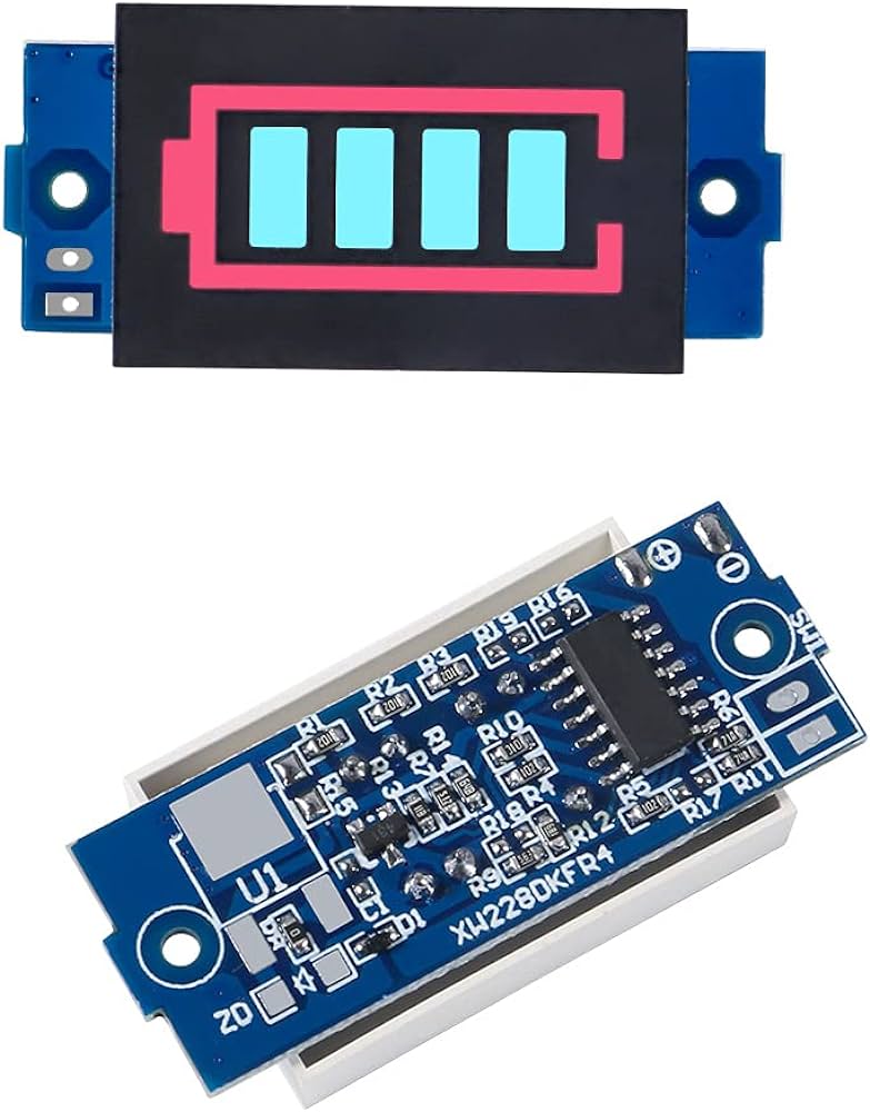 Modulo Voltimetro Indicador De Capacidad De Bateria De Litio 1S 2S 3S 4S Color Azul