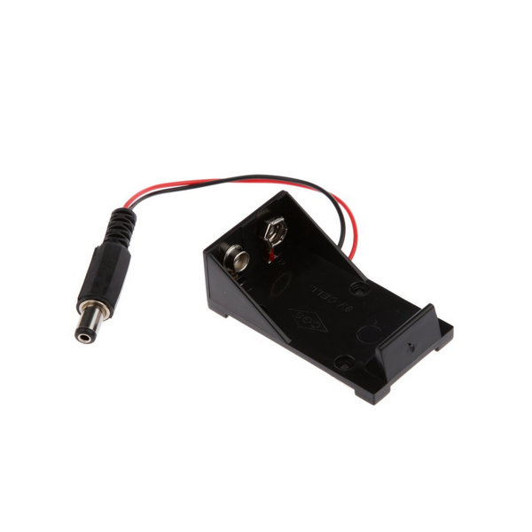 Porta bateria 9V con plug DC