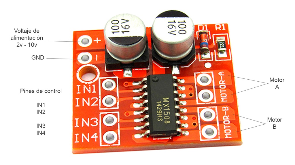 Modulo controlador de motores L298 SMD MX1508