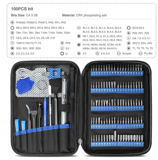 Juego De Desarmador Eléctrico Con Estuche 120 En 1