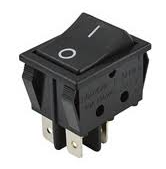 Switch Rocker 20A 125V 22A 250V Honyone Certificado 4 pines color negro