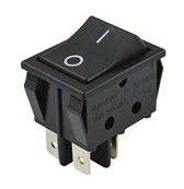 Switch Rocker 20A 125V 22A 250V Honyone Certificado 4 pines color negro