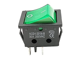 Switch Rocker 30A 4 Pines On-Off Con Luz Verde