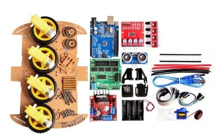 KIT Carro 4 Llantas con Módulos y Arduino UNO SMD