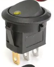 Switch ON-OFF Rocker Redondo 20A 12V Con Luz Piloto Amarillo