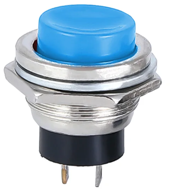 Pulsador Redondo Azul Metal
