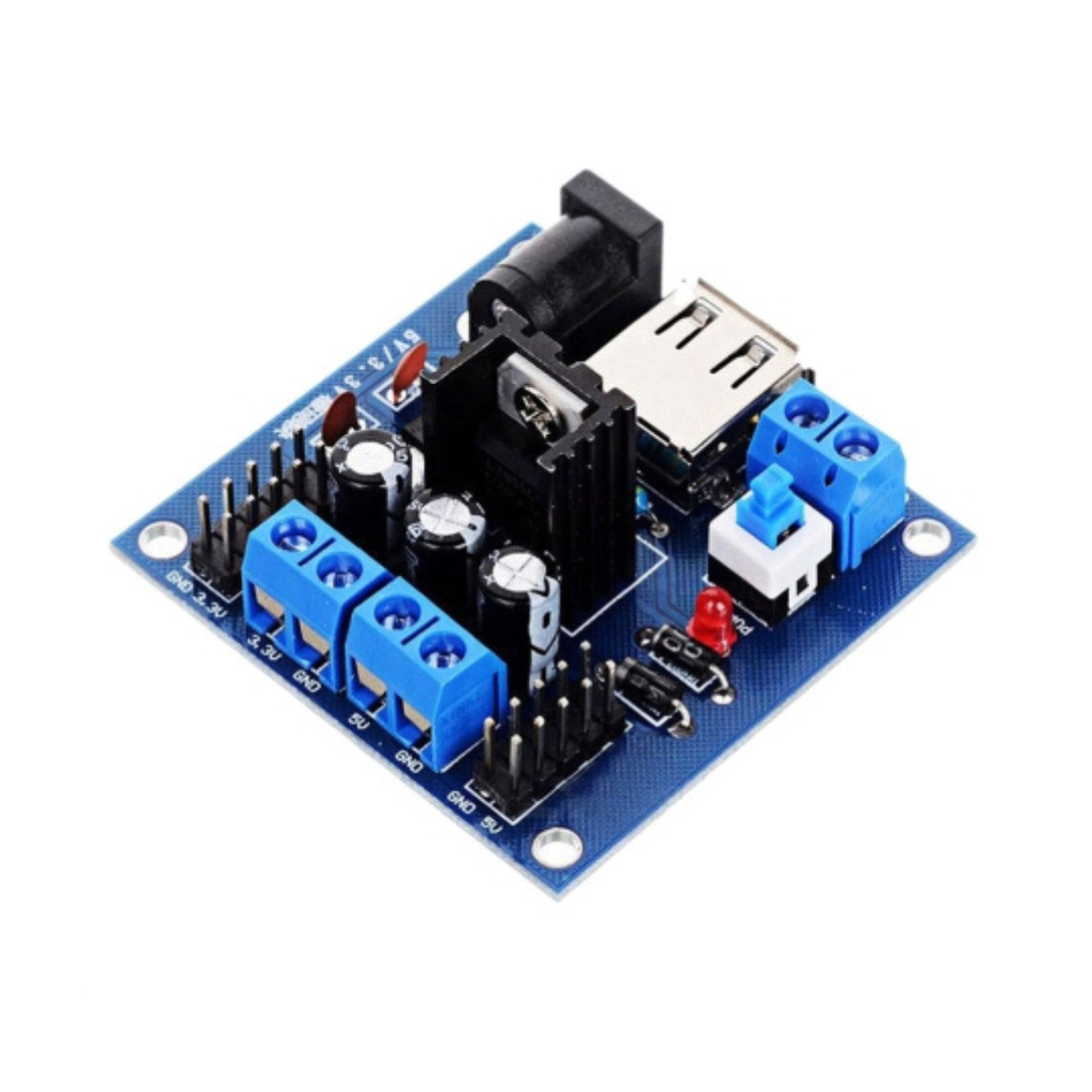 LDTR- MODULO REGULADOR DE VOLTAJE B00011 3.3 - FUENTE DE ALIMENTACION DDE CC DE ENTRADA MULTIPLE DE 5V PARA ARDUINO-AZUL