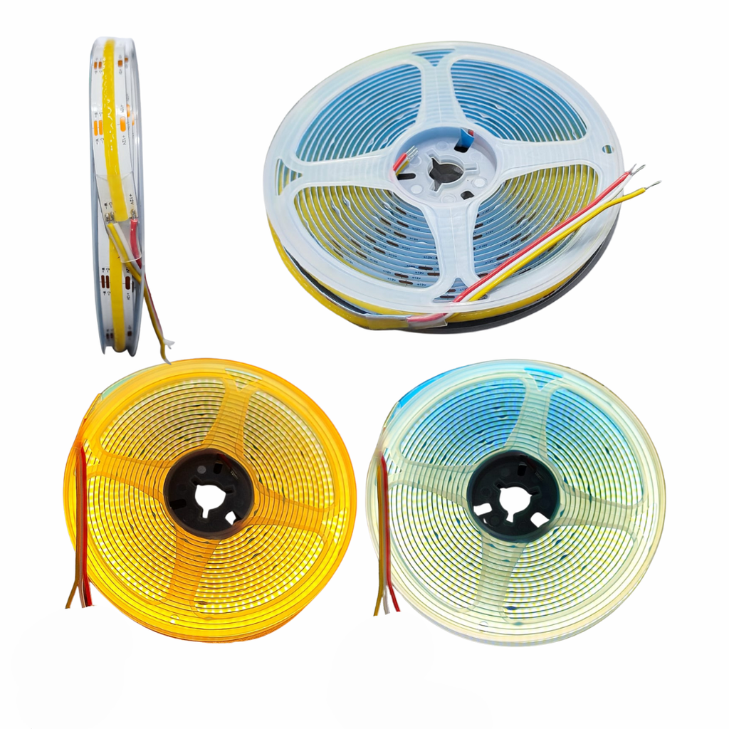 Rollo Tira Led COB  Blanco + Blanco Calido  12V