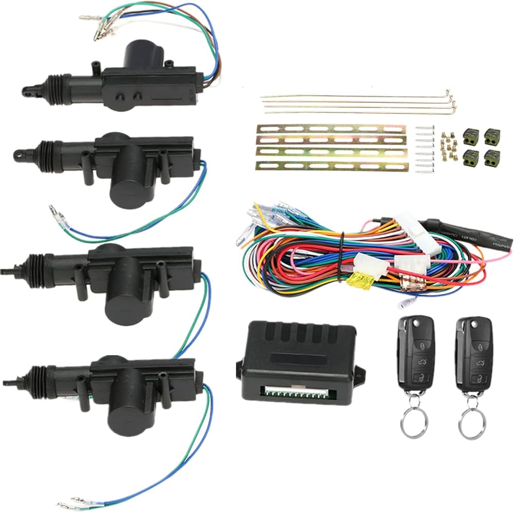 kit Motor Para Cerradura Central De Carro 4 piezas Con Control Remoto