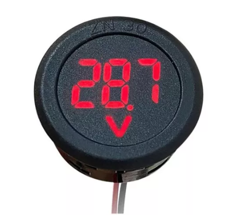 Voltímetro Redondo 30mm 4-100V DC Color Rojo