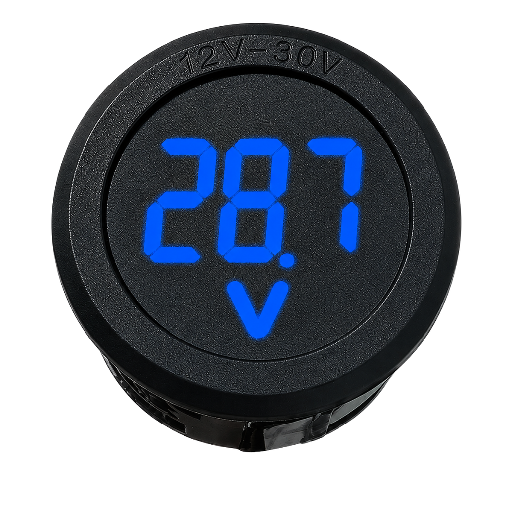 Voltimetro Digital 5-100V DC Dígitos Azules De 2 Cables