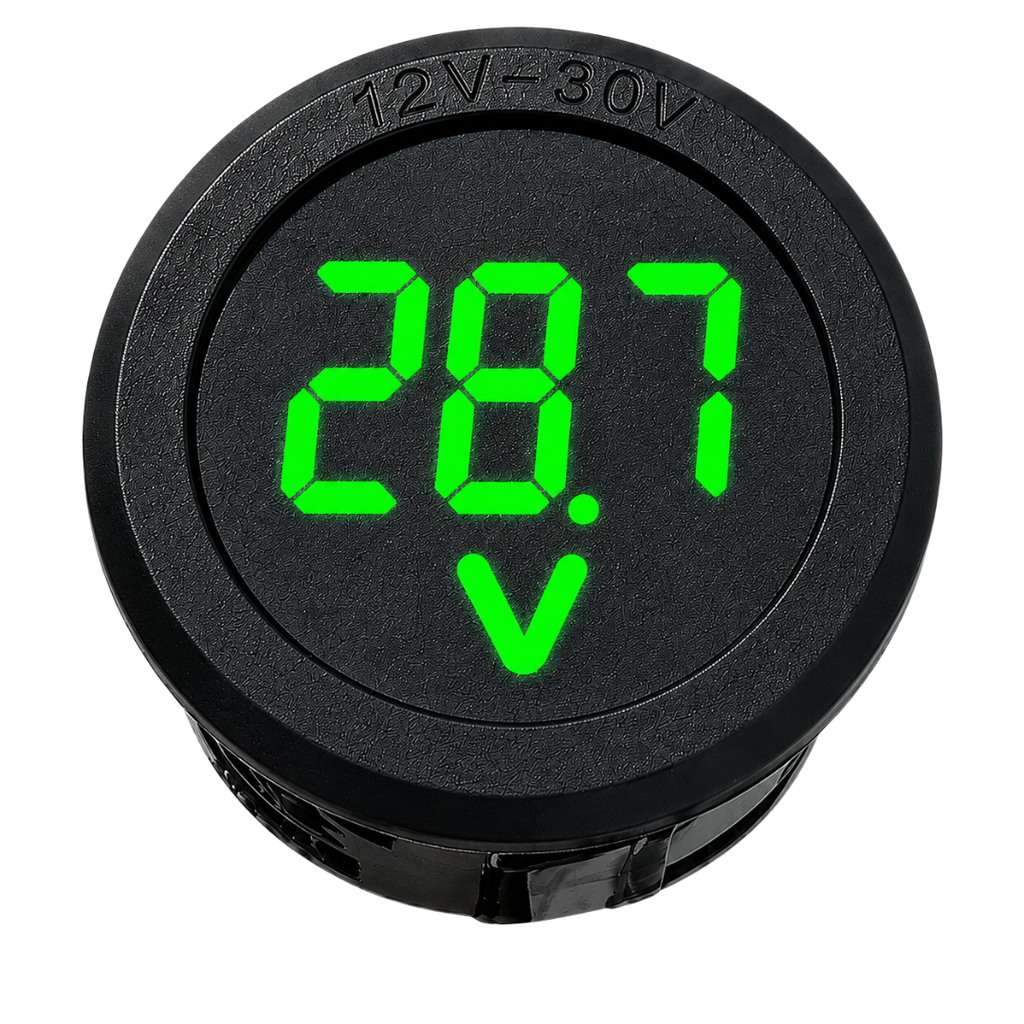 Voltimetro Digital 5-100V DC Dígitos Verdes De 2 Cables