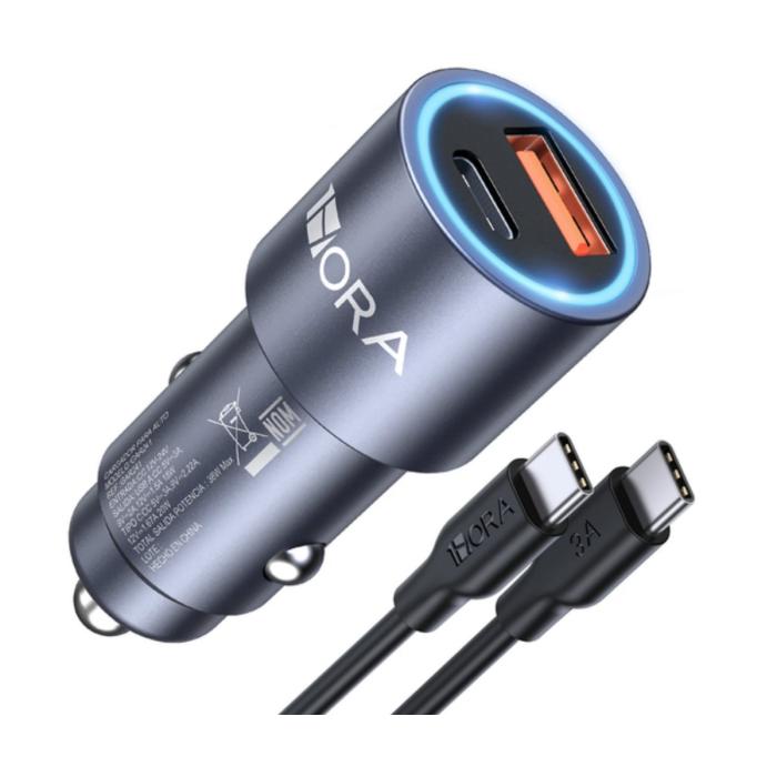 Cargador Para Carro En Cigarrera 1HORA Tipo C