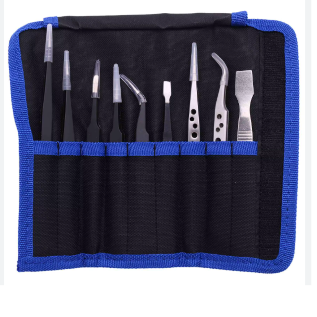 Juego De Pinzas Antiestaticas  Con Estuche