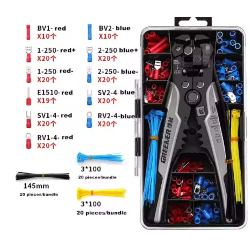 Kit Pelacables Automático 8" Con Terminales Y Cinchos Plásticos GREENER